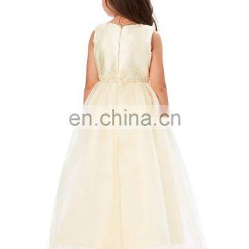 Grace Karin Full-Length Sleeveless Ivory Voile Satin Long Flower Girl Dress Baby Girl Summer Dress CL4491-2 photo-3