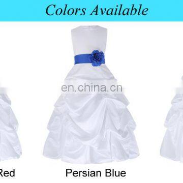 Grace Karin Flower Bow-Knot Decorated Princess Bridesmaid Wedding Pageant Flower Girl Dress Party Girls Dress CL010430-3 photo-6