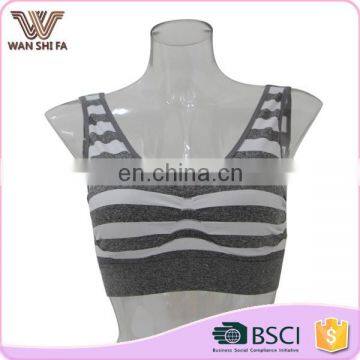 Top sale comfortable women wide stripe printed breathable sports bra