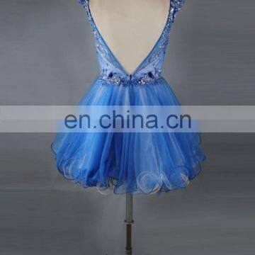 Bling Bling Ice Blue Short Puffy Homecoming Dress Made in China photo-3
