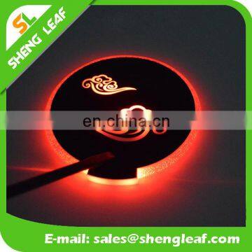 wholesale led light drink coaster with glow in the dark