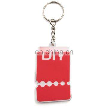 Custom 2D logo soft pvc keyring made in China