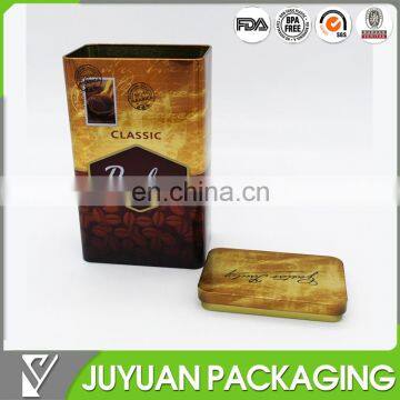 airtight food grade coffee tin cans /rectangle coffee tin boxes