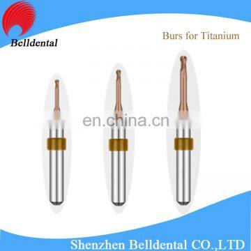 CAD CAM System DLC Coating Dental Titanium Milling Burs