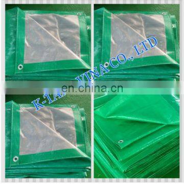 Green/Silver 14x14 Heavy Duty UV Protected Treated Canopy Sun Shade Boat Cover Tarp