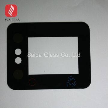 0.7mm Chemical Strengthened Cover Glass 4.3inch for Payment Terminal With Semi-transparent Black Color photo-5