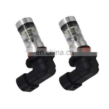 2X 9006 HB4 8000k 100W LED Fog Light Lamp Bulbs DRL Driving Light Blue+Projector