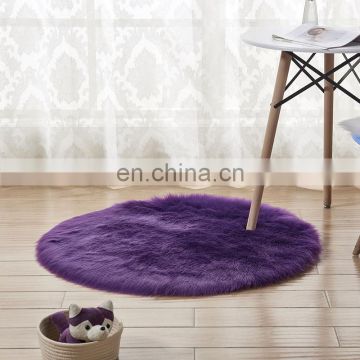 High qualityPlush Fabric Round Shaped Faux sheepskin Rugs