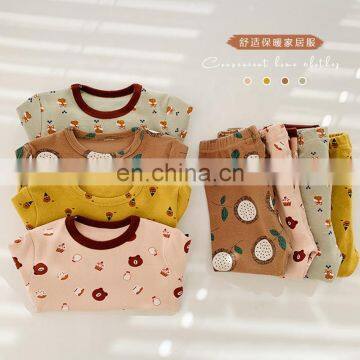 4050 Winter Baby Girl and Boy Cartoon Warm 2 Piece Sleeper Pajamas photo-2