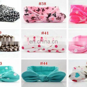 Bohemian Mermaid Cotton Girl Baby Bow Headband Wave Point Turban Twist Head Wrap Twisted Knot Soft Newborn Baby Headband