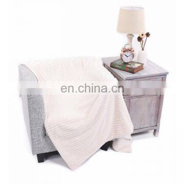Custom New Design Ultra-soft Warm and Strong Jacquard Striped Flannel Fleece Blanket Winter Blankets for Home photo-2