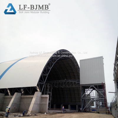 LF Galvanized Space Frame Coal Bunker Steel Structure Coal Storage Shed Building photo-3