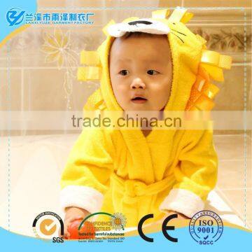 100% cotton new cute lion-shaped hooded baby bathrobe in 2015