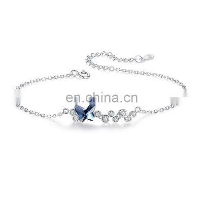 Double Chain Bracelet Sterling Silver Butterfly Bracelet With Premium Quality