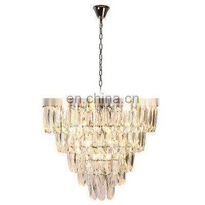 Modern Round Light Living room Chandelier Luxury Clear Crystal Lamps