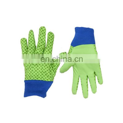 HANDLANDY wholesale Green Child chore dipping cotton gloves kids gardening landscape protective gloves