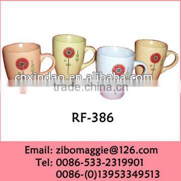 Hot Sale Custom Print Porcelain Fruit Juice Mug with Belley Shape for Wholesale