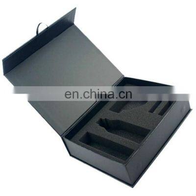 High Quality Handmade Fold Cardboard Gift Magnetic Box Paper Cutlery Set Knife Fork Box Wig Hair Packaging