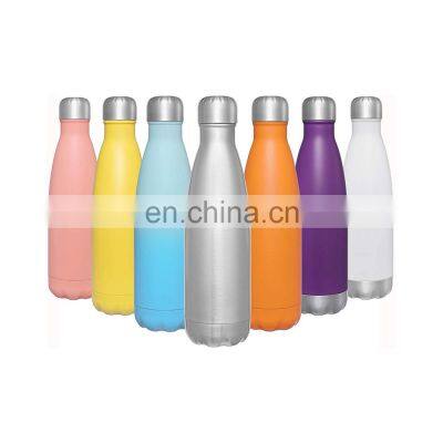 Stainless Steel Double Wall Water Bottle with Custom Logo, Vacuum Bottle With Straw Lid Keeps Water Cold for 24 Hours