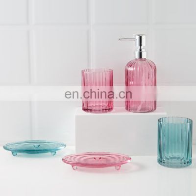 Solid textured glass bathroom accessories set for decoration