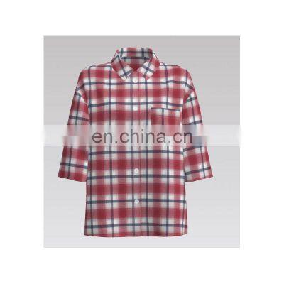 2022 Popular Red Check 100% Cotton High Density Yarn Dyed Fabric for Shirt photo-3