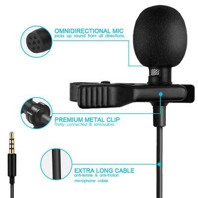 Mini Portable Clip-on Lapel Lavalier Condenser Mic Wired Microphone For IPhone IPad Smartphone Recording PC DSLR Camera photo-3