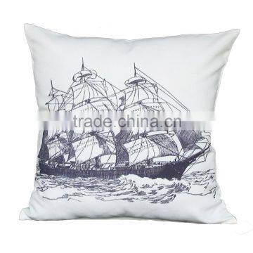 Sailing boat style printed cushion