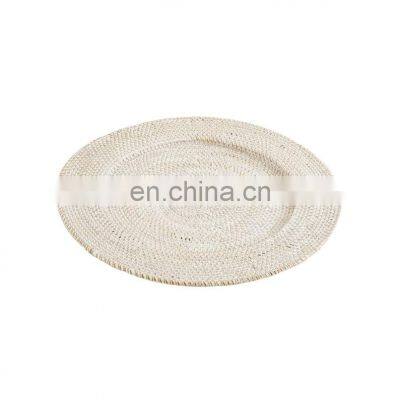 Whitewash Large Rattan Charger weave Rattan wall decoration Table mat Wholesale In Bulk Handwoven