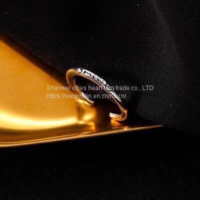 S925 Silver Tide of Men and Women With Personality Cold Wind Hip-hop Singelringen Senior Sense Refers to the Small Boys photo-4