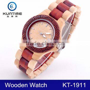 2015 Popular Wholesale Festival Gift Japanese Movement Bamboo Wooden Watch