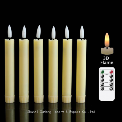 Wholesale 10 Inches Plastic Remote Controlled Candle 3D Wick Flameless LED Candle For Bar and Party Decoration photo-3