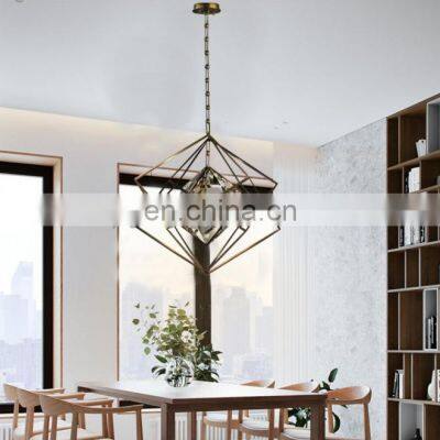 Pendant Lamps Copper Post-modern Minimalist Box Creative Dining Room And Study Bedroom Bar Luxury Port Style Crystal Chandelier