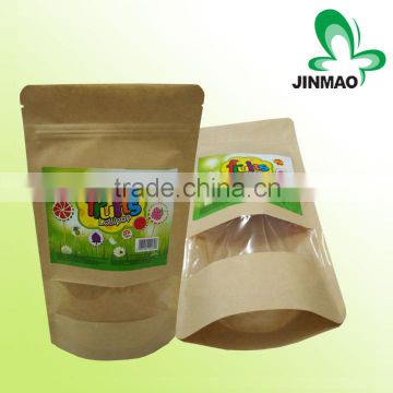 Stand up kraft window bags packing with label