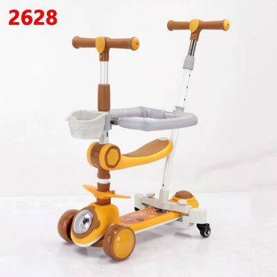 Children's Scooters Children's 3-wheel Music Glowing Folding Toys, Outdoor Sliding Sports, Boys and Girls Kids Kick