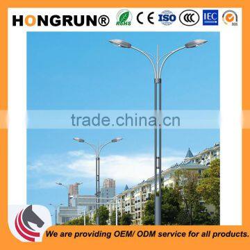 Symmetrical Dual-arm street light pole used for urban main road lamp poles