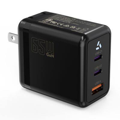 AU Plug PD65W Сетевой зарядник быстрой зарядки трехпортный GaN-зарядник с быстрой зарядкой по стандарту QC3.0, с защитой от пере напряжения (OVP) и функцией SCP, адаптер питания C