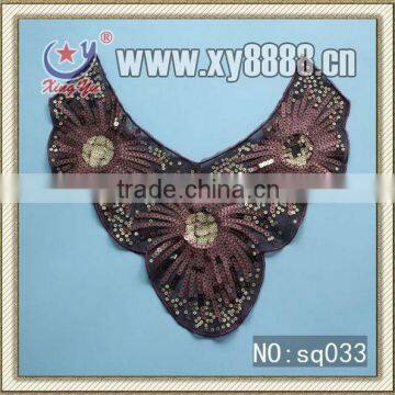Fashion Embroidery Lace Collar With Firework Shaped Sequins