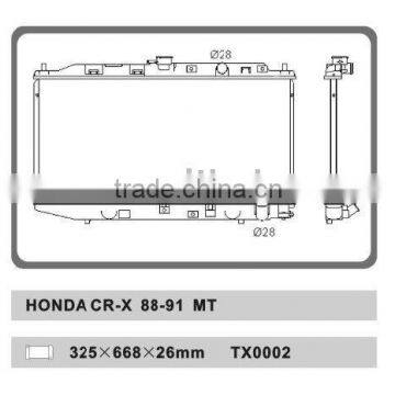 aluminum auto radiator for HODA CR-X 88-91 MT