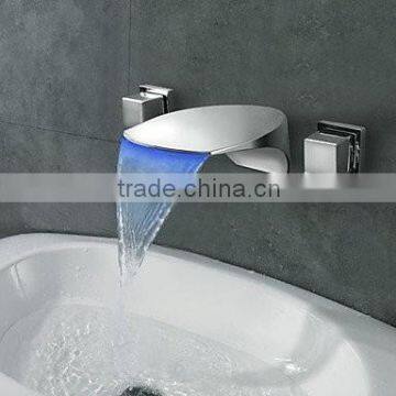 CURNEAL Wall Mounted LED Waterfall Faucet/Tap