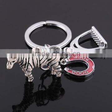 Pet drop key chain wholesale low price key ring Zebra keychain