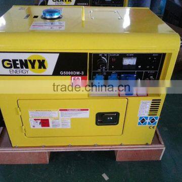 KINGCHAI 5kva air cooled diesel generator silent type 5kw Household Power Portable 186F Engine Generator