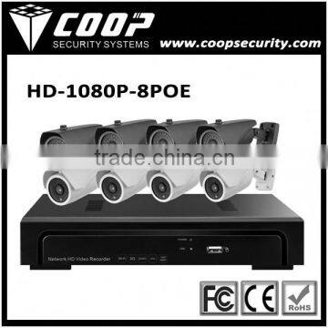 Hisilicon CMOS HD NVR Kits HDMI Onvif Full HD 1080P 8CH POE Network System