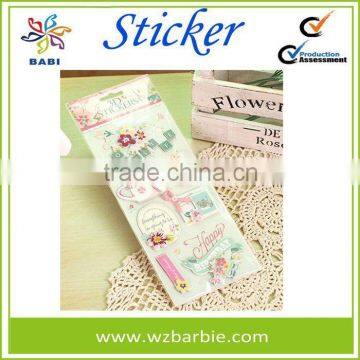 Exports Europe and the USA 3D Three-dimensional Paper Sticker