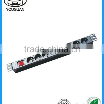 France type 8 ways PDU socket with Double break switch