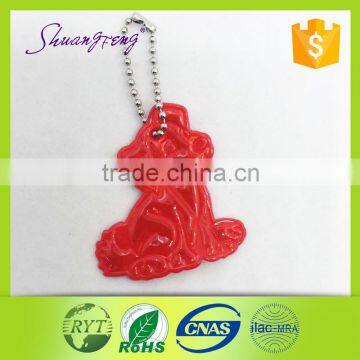 OEM design PVC material promotion gift reflective keychain