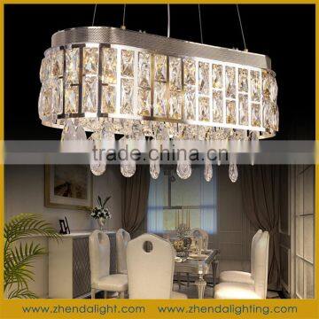 Big square LED crystal short chandelier with clear k9 crystal with lighting remote control