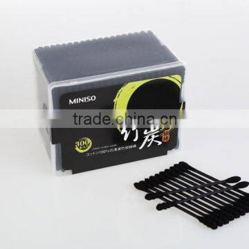 black cosmetic ear cleaning cotton buds cotton swabs