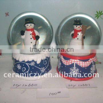 New polyresin christmas snowman water globe