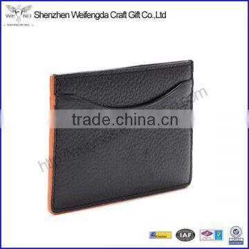 wholesale high quality PU black card holder leather for men