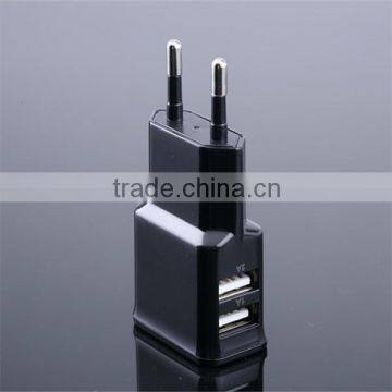 OEM US EU plug black dual usb port real 5v 2a 10w power adapter